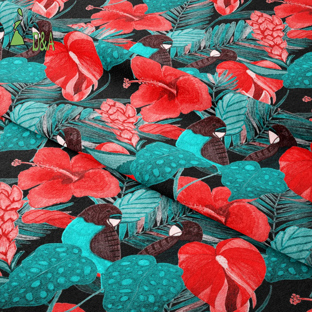 Hot Selling Hawaiian Peony Floral Printed 100% Rayon Fabric Woven Technique for Girls Dresses Lining Sleepwear Boys Clothing - Image 3
