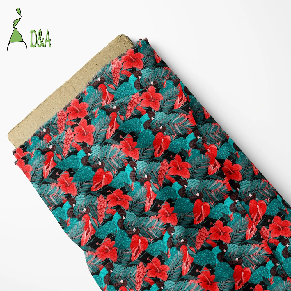 Hot Selling Hawaiian Peony Floral Printed 100% Rayon Fabric Woven Technique for Girls Dresses Lining Sleepwear Boys Clothing - Image 6