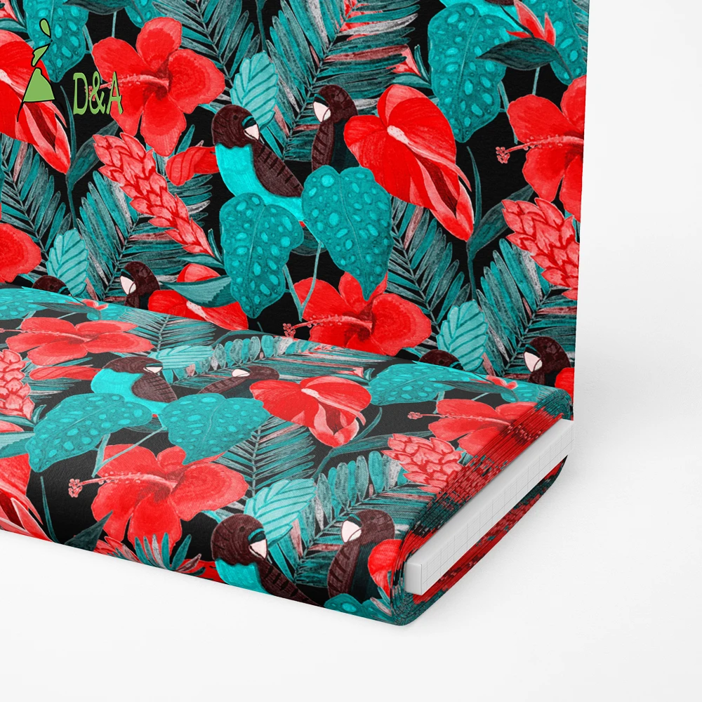 Hot Selling Hawaiian Peony Floral Printed 100% Rayon Fabric Woven Technique for Girls Dresses Lining Sleepwear Boys Clothing - Image 5