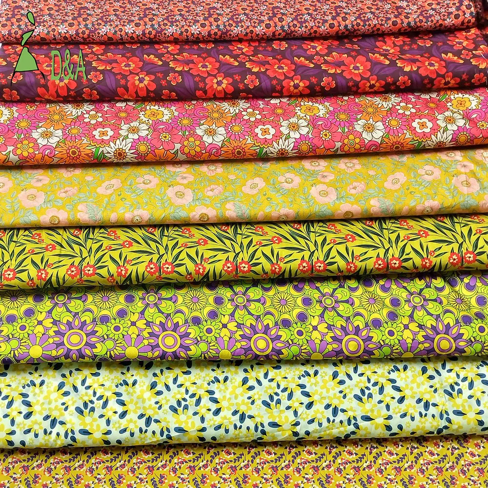 Wholesale Custom 80S Tissues Large Floral Printed Design 100% Cotton Eco-Friendly Moisture-Absorbent Fabric Craft Shirts Toys - Image 2