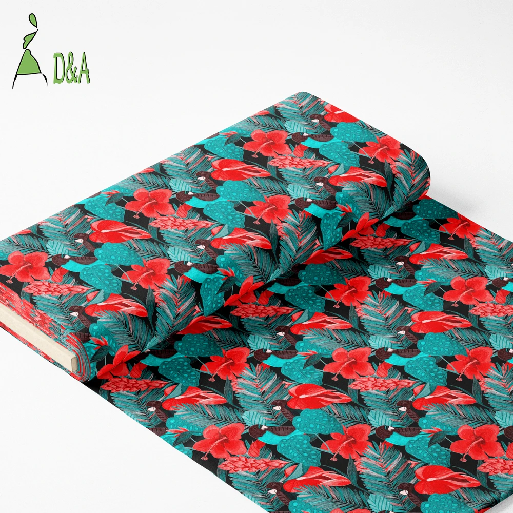 Hot Selling Hawaiian Peony Floral Printed 100% Rayon Fabric Woven Technique for Girls Dresses Lining Sleepwear Boys Clothing - Image 4