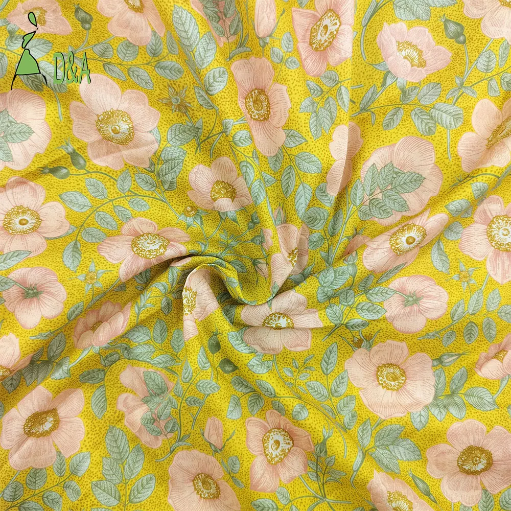 Wholesale Custom 80S Tissues Large Floral Printed Design 100% Cotton Eco-Friendly Moisture-Absorbent Fabric Craft Shirts Toys - Image 3