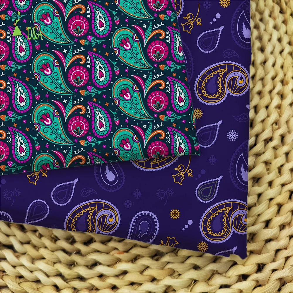 Cute Paisley Colorful Printed Combed Organic Woven Eco-Friendly 100% Cotton Poplin Fabric for Girls & Boys Shirt Dress Cover - Image 3